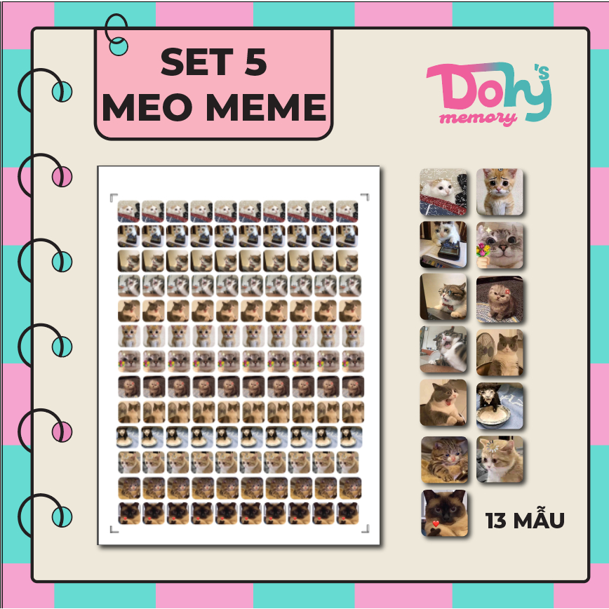 Set 130 sticker/hình dán meme, hài hước cho giáo viên, học sinh, sinh viên - Thiết kế theo yêu cầu - Dohy Memory