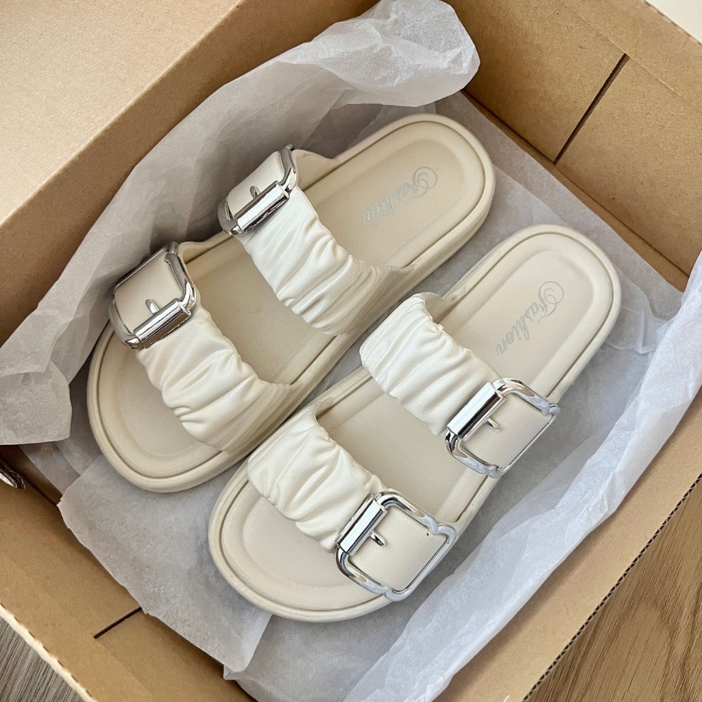 Dép nữ unisex quai ngang HOA CÚC quay đan