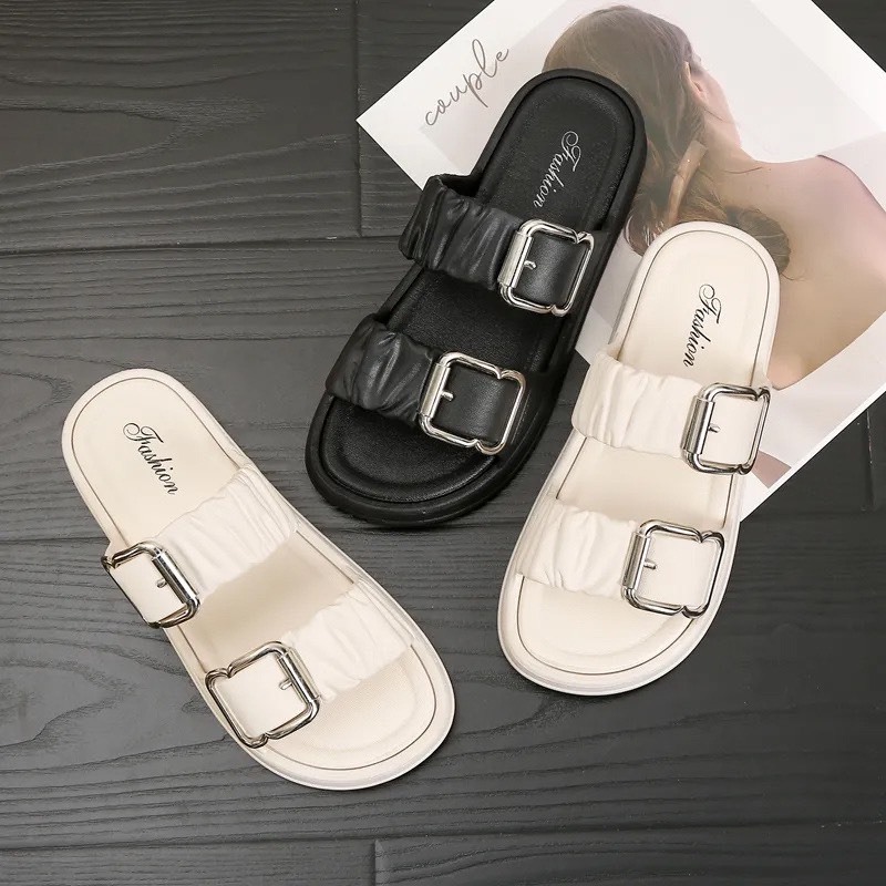 Dép nữ unisex quai ngang HOA CÚC quay đan