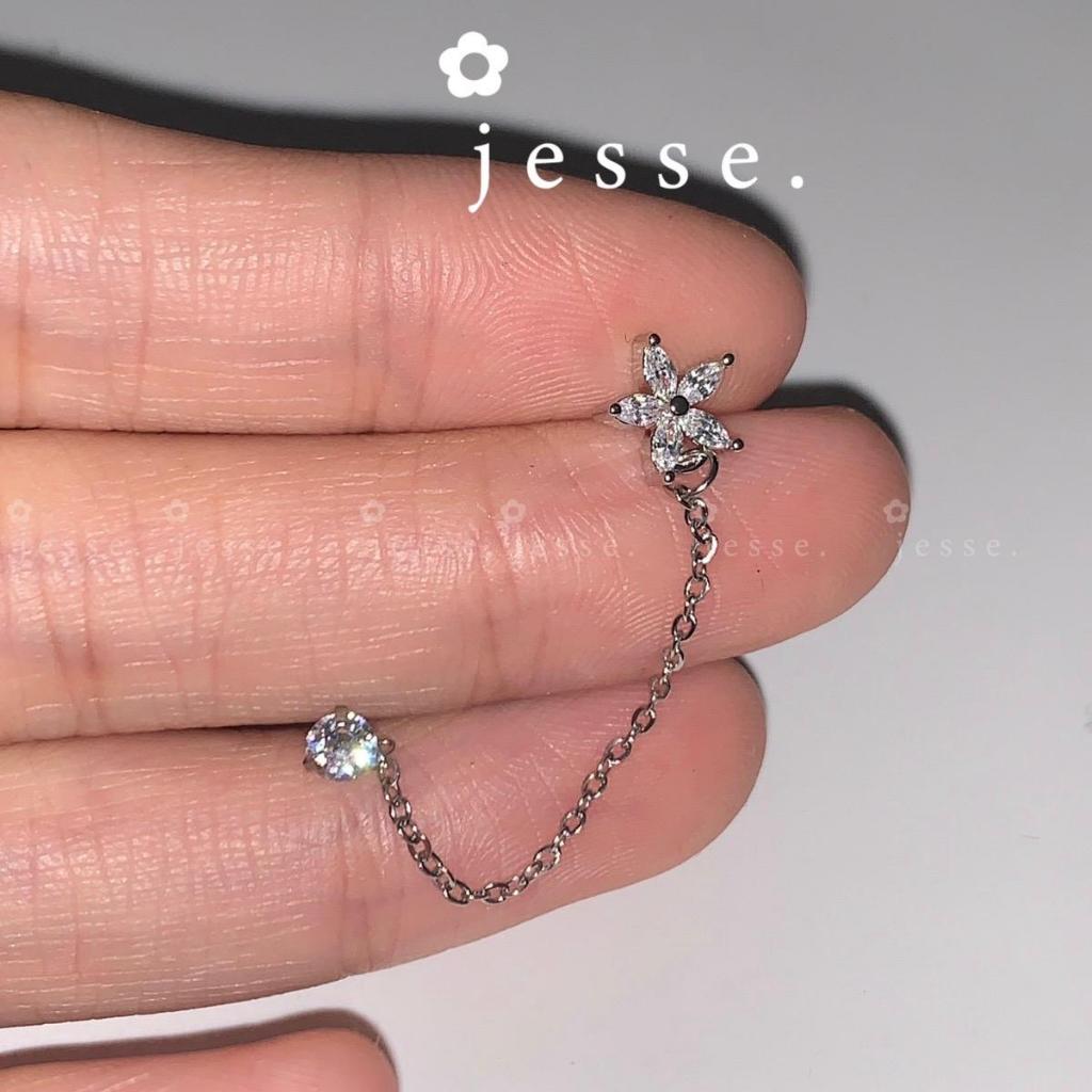 1  chiếc  khuyên tai  xích 2 lỗ jessevn