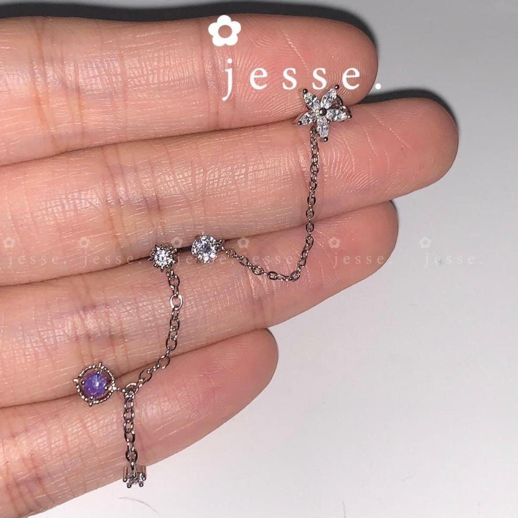 1  chiếc  khuyên tai  xích 2 lỗ jessevn