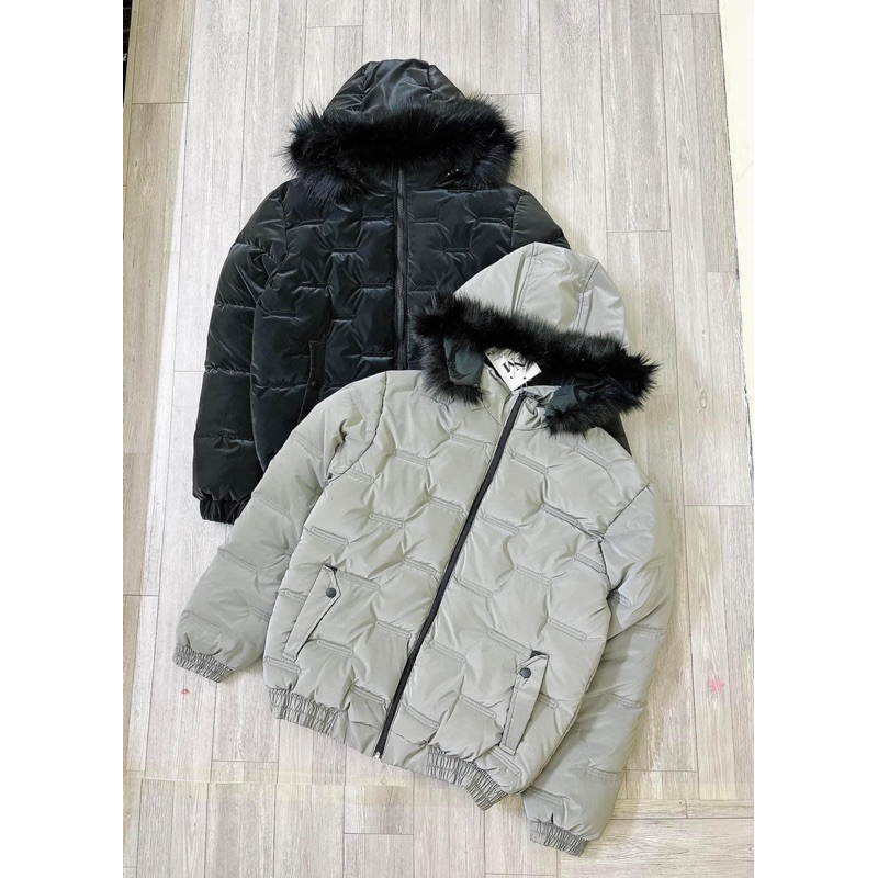 Áo Khoác Phao Nam Bóng Trần Bông Có Mũ, Áo Phao Nam Mùa Đông