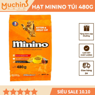 (Hỏa Tốc 2H) Thức Ăn Cho Mèo Hạt Minino Gói 480g - Hạt Minino Cho Mèo Từ 3 Tháng Tuổi Thơm Ngon - Muchinshop