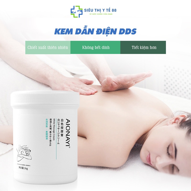 Kem DDS, Kem Chạy Máy Điện Sinh Học, Massage toàn thân, khai thông Kinh Lạc 1kg [Màu Trắng]
