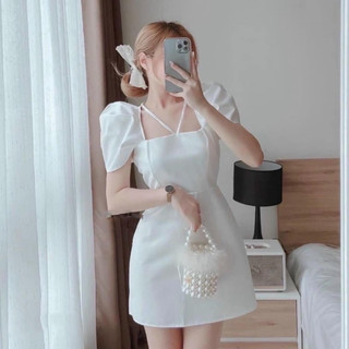 đầm chữ A cổ yếm có sz l và s