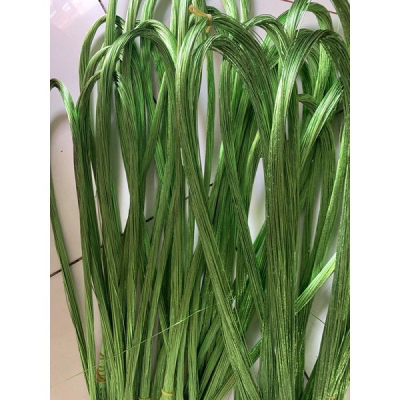 Kẽm Mềm Làm Hoa, Lá Handmade Dài 80cm Màu xanh lá và trắng bạc