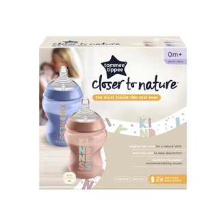  Set 2 bình sữa PP Tommee Tippee hoạ tiết Khỉ - Chữ - Trái Cây - Dreamer 260ml 