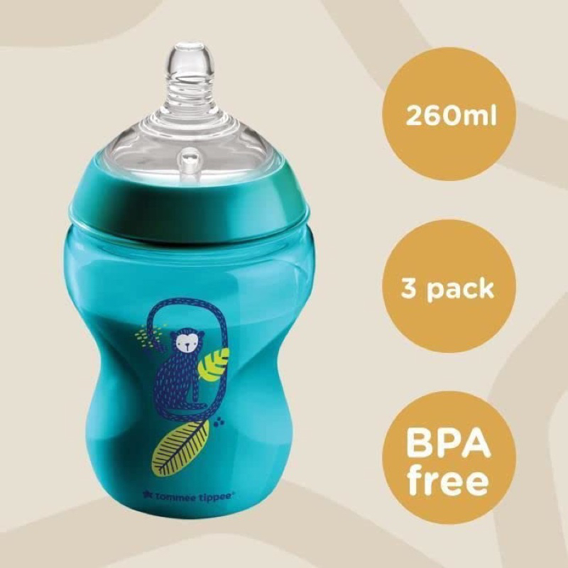 Set 2 bình sữa Tommee Tippee hoạ tiết Khỉ - Chữ - Trái Cây - Dreamer