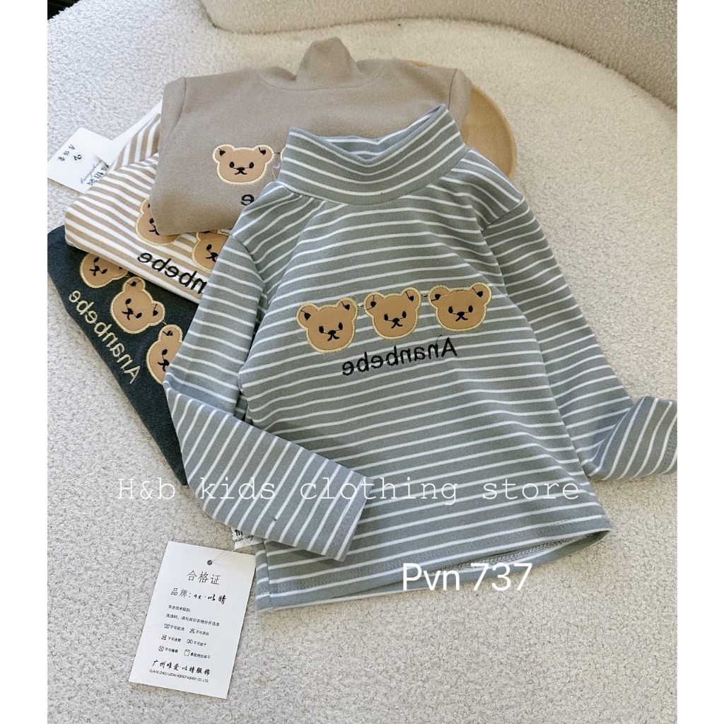 Áo giữ nhiệt cho bé , áo zip lông 2 mặt họa tiết gấu đáng iu cho bé 8-25kg