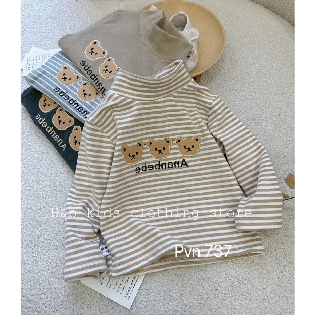 Áo giữ nhiệt cho bé , áo zip lông 2 mặt họa tiết gấu đáng iu cho bé 8-25kg