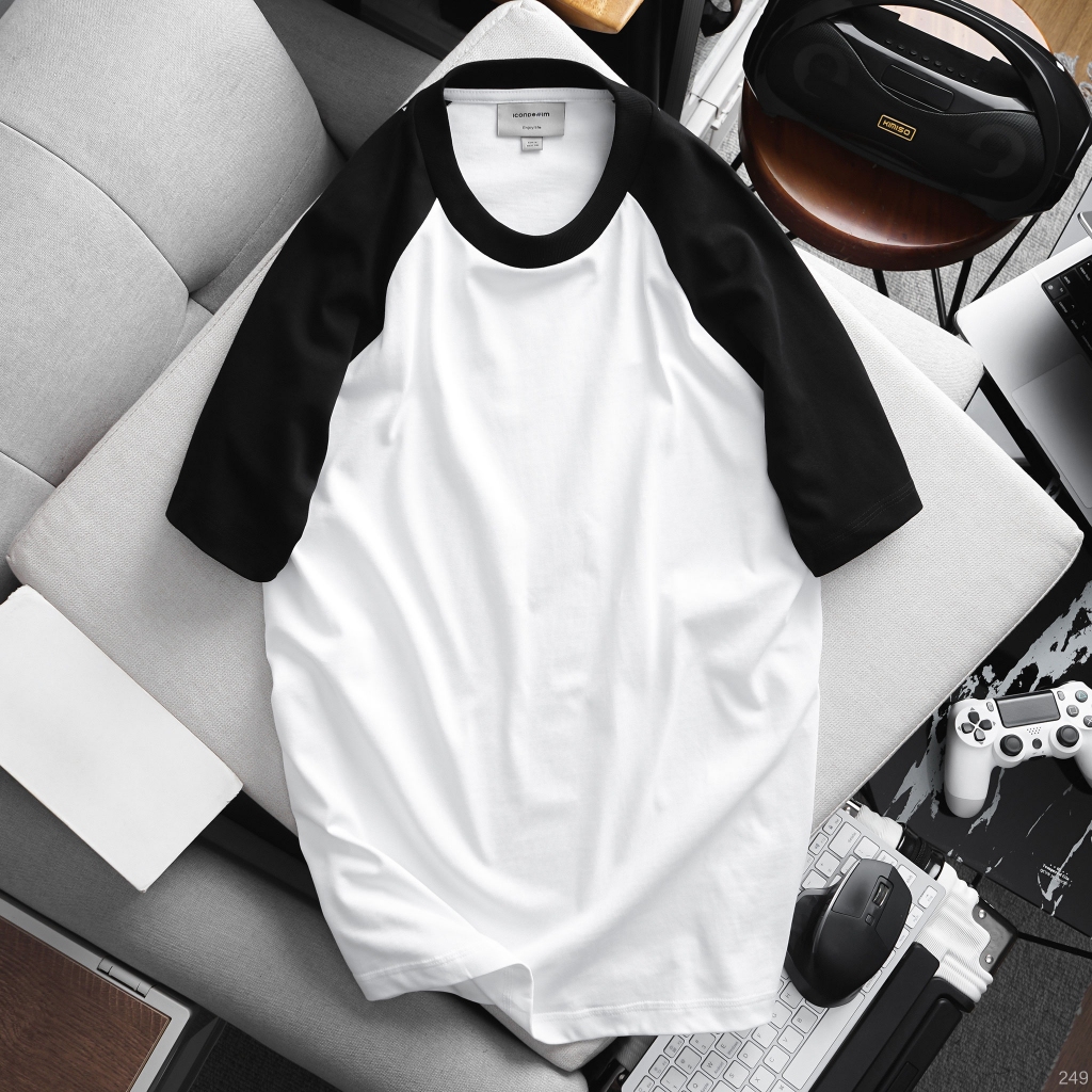 Áo thun nam Premium Cotton ICDN Raglan chất Cotton mềm mại thấm hút tốt - ATID0249