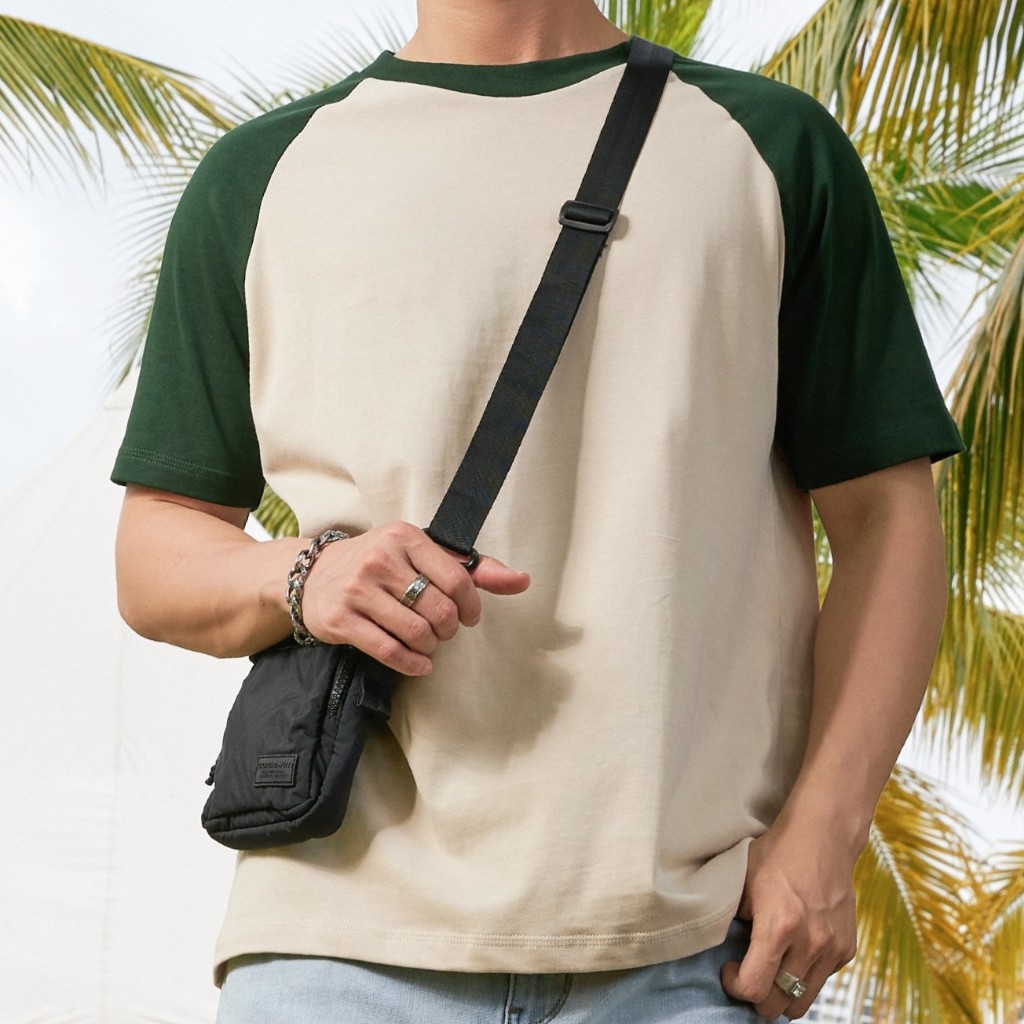 Áo thun nam Premium Cotton ICDN Raglan chất Cotton mềm mại thấm hút tốt - ATID0249