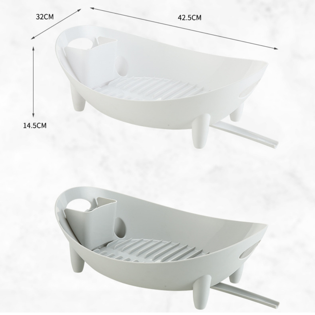 Khay úp chén, bát hình thuyền chất liệu nhựa PP siêu bền, có thanh thoát nước