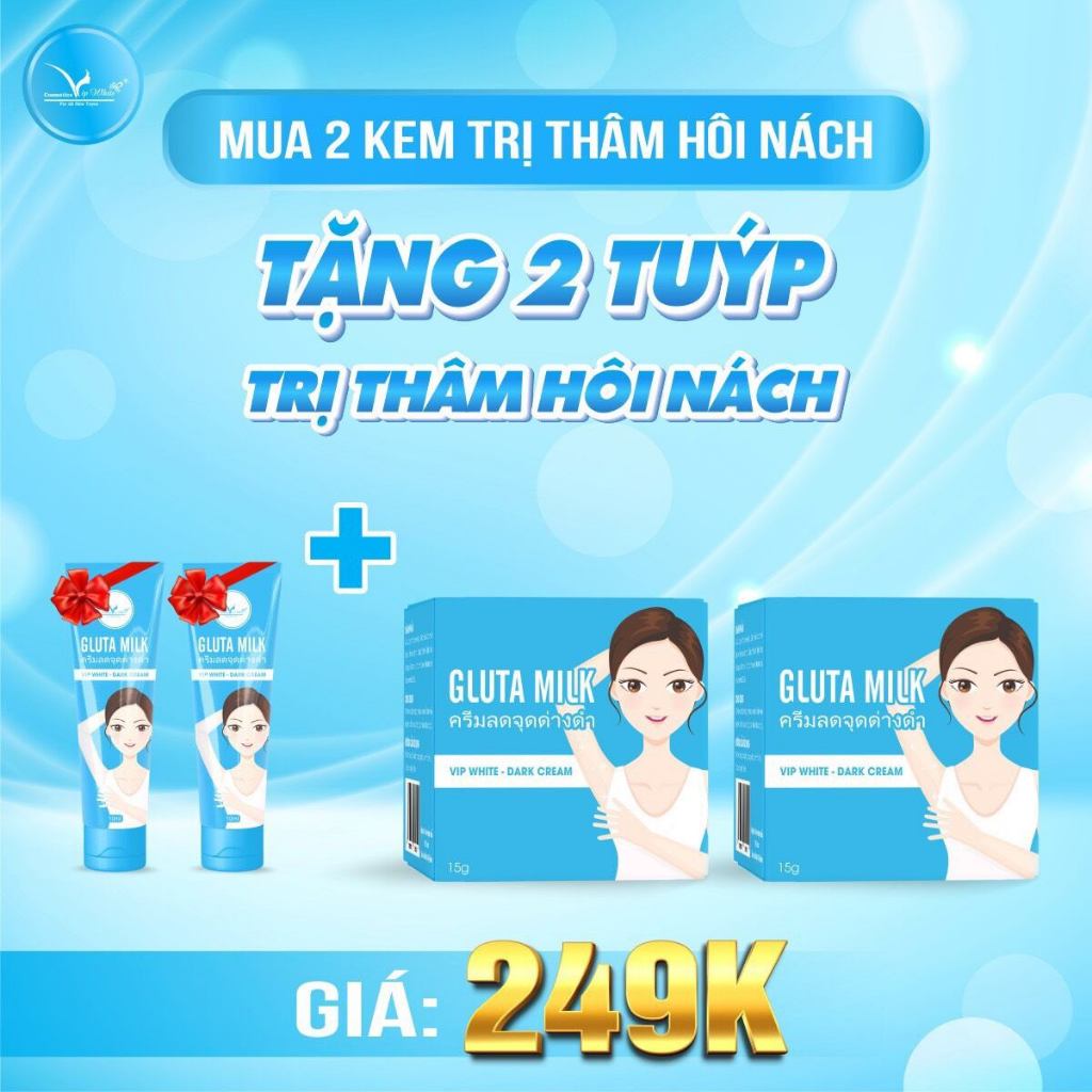 Kem Body Hỗ Trơ Làm Mờ thâm Gluta Milk giúp mờ các vùng da sạm 15gr Hàng Chính hãng