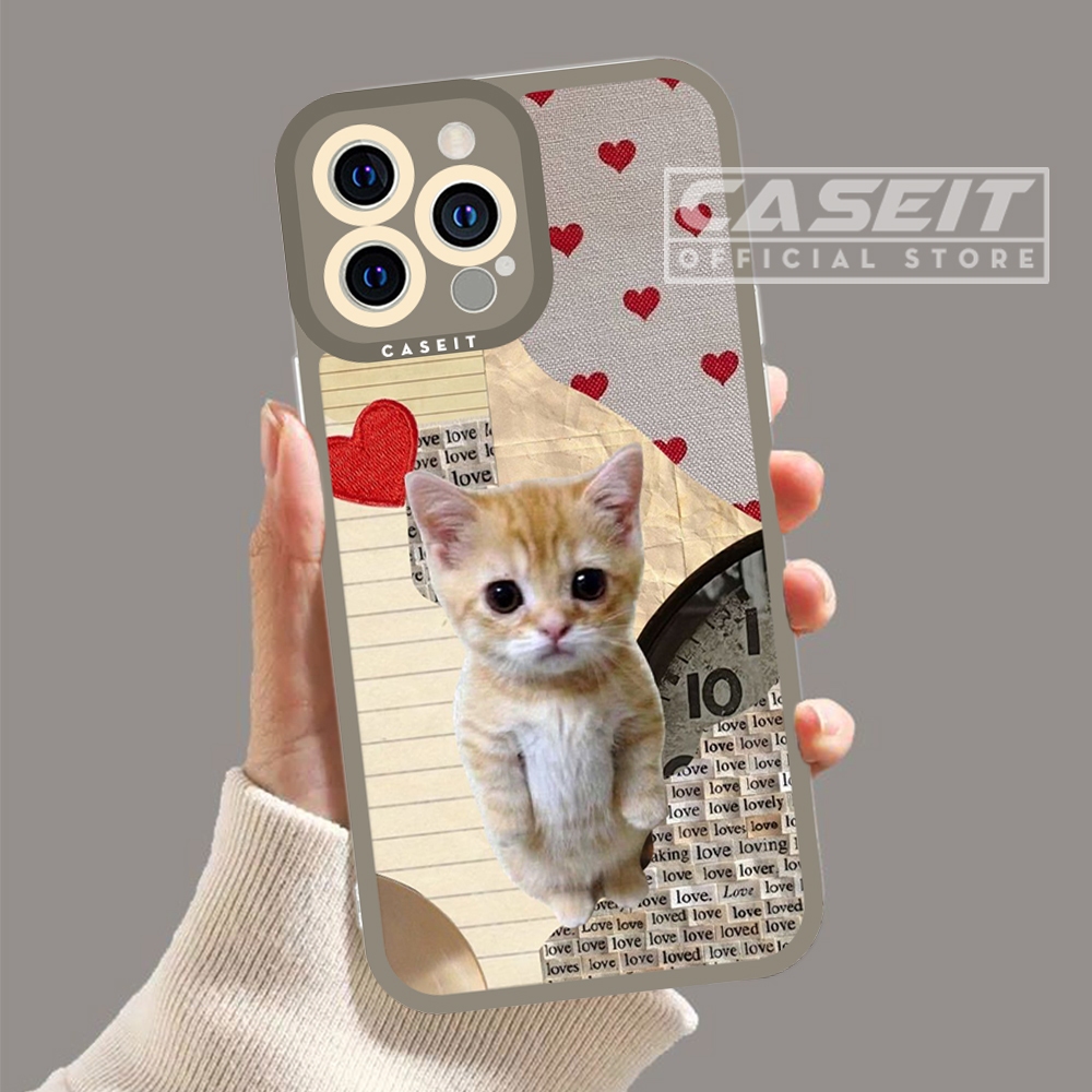 Ốp lưng iphone cạnh vuông Caseit mèo mây meme buồn ngủ cute aesthetic 8/8plus/x/xs/11/12/13/14/pro/max/plus/promax
