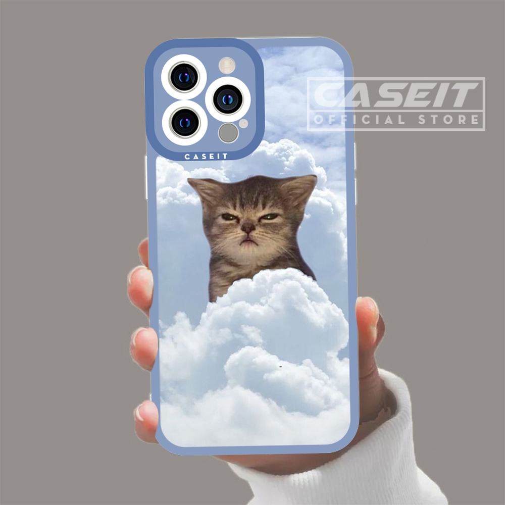 Ốp lưng iphone cạnh vuông Caseit mèo mây meme buồn ngủ cute aesthetic 8/8plus/x/xs/11/12/13/14/pro/max/plus/promax