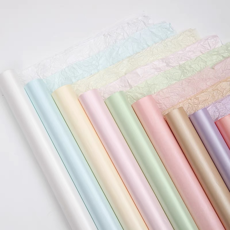 Giấy nến gói hoa sydney ánh ngọc trai, giấy mếch nến, giấy nhăn gói hoa sáp, hoa tươi, hoa lụa, hoa len