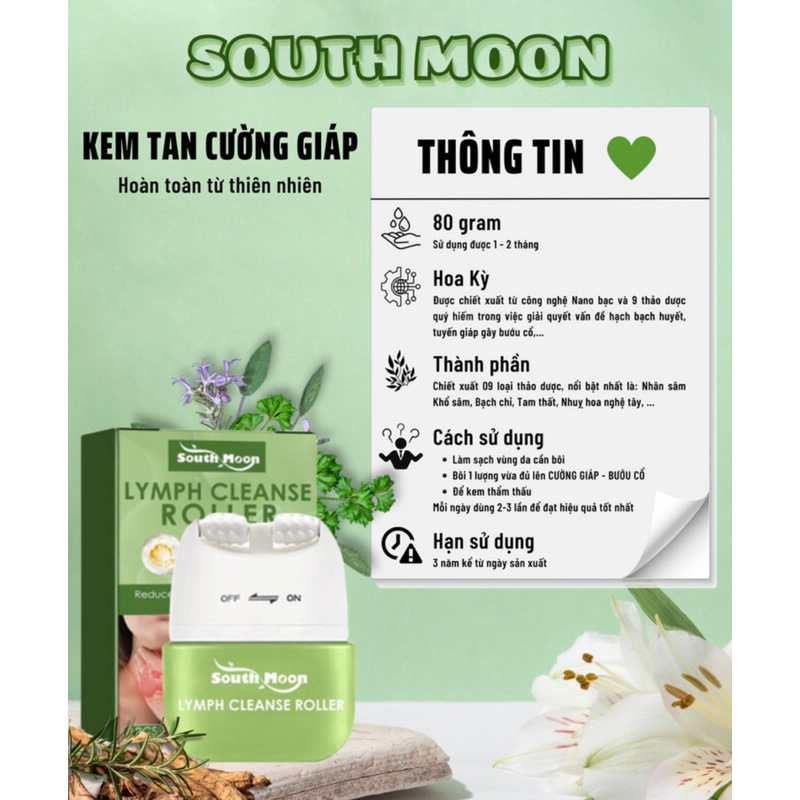 Kem Lăn Thảo Dược U Tuyến Giáp South Moon - Kem Bôi Hỗ Trợ Tan U Bứu, Cường Giáp, Dứt Điểm U Tuyến Giáp