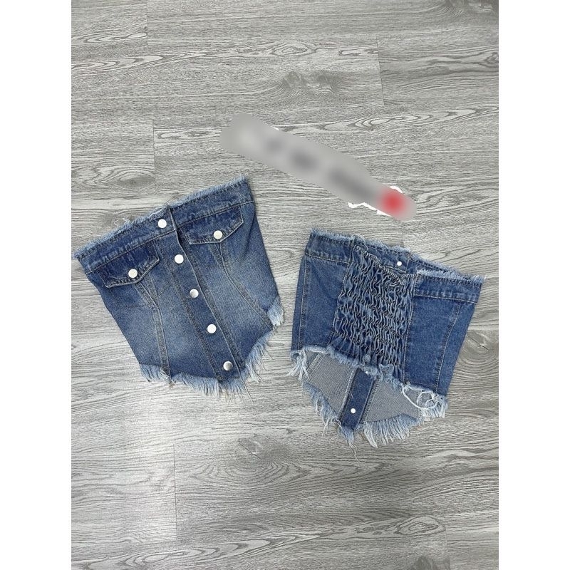 ÁO CÚP NGỰC vạt nhọn có mút, có nhún sau - UKLY ALOHASHOP