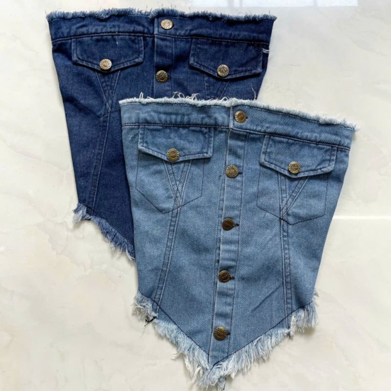 ÁO CÚP NGỰC vạt nhọn có mút, có nhún sau - UKLY ALOHASHOP