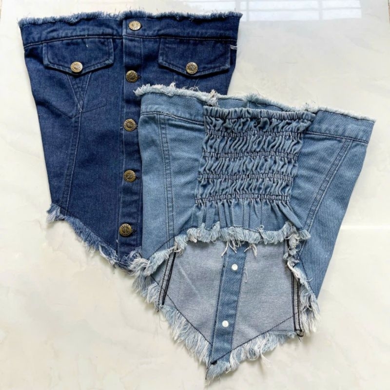 ÁO CÚP NGỰC vạt nhọn có mút, có nhún sau - UKLY ALOHASHOP