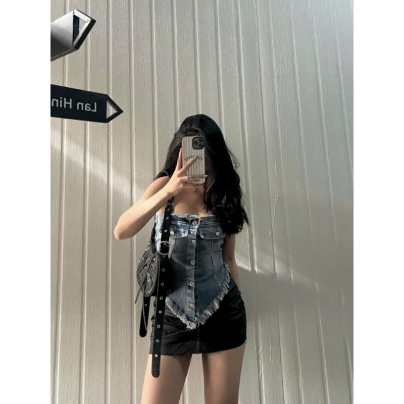 ÁO CÚP NGỰC vạt nhọn có mút, có nhún sau - UKLY ALOHASHOP