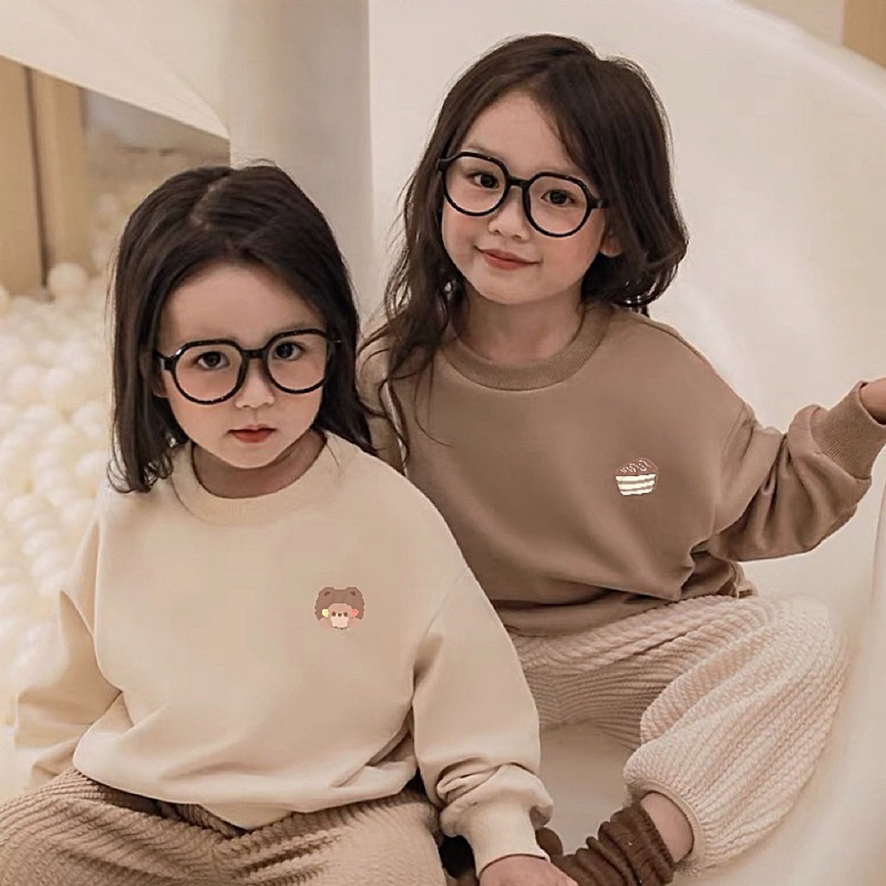 Áo nỉ bông cho bé trai bé gái Batala Kids, Áo Hoodie hình GẤU và BÁNH KEM Hàn Quốc cho bé 2023