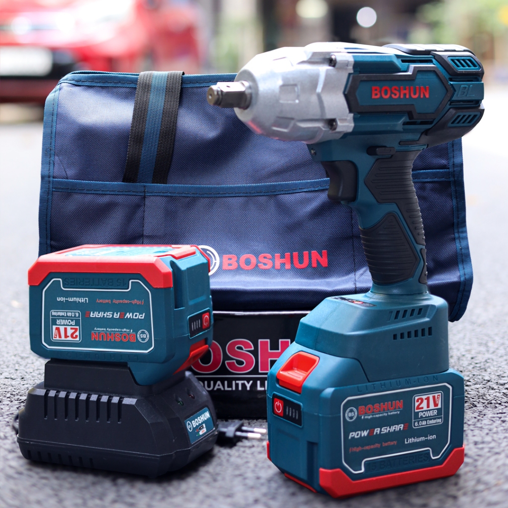 Máy siết bulong BOSHUN BS-IW850N Lực siết 850N MỞ ỐC Ô TÔ TẢI DỄ DÀNG bảo hành chính hãng