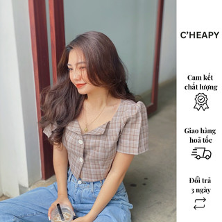 Áo croptop caro Dum 💓 CHEAPY STORE 💓 FREESHIP 💓 mặc đi làm, đi học, cafe