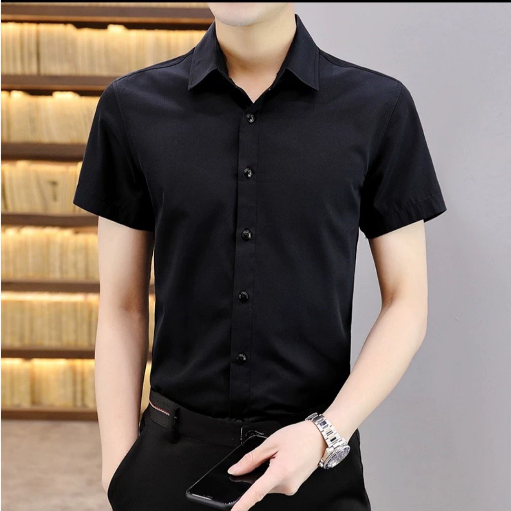 Áo sơ mi nam DÀI tay BASIC chất vải cotton mềm mịn thoáng khí nhanh khô