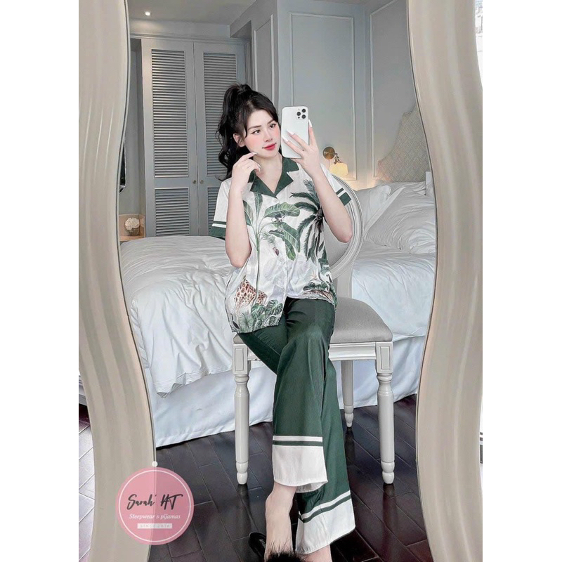 Bộ hình thú cây dừa lụa xước ánh kim mềm mát