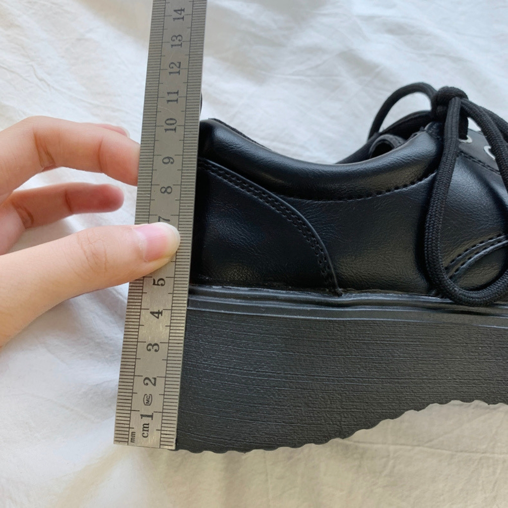 Giày oxford nữ  kiểu dáng năng động giày buộc dây mũi tròn Giày da đế dày mũi tròn to 2023 mã