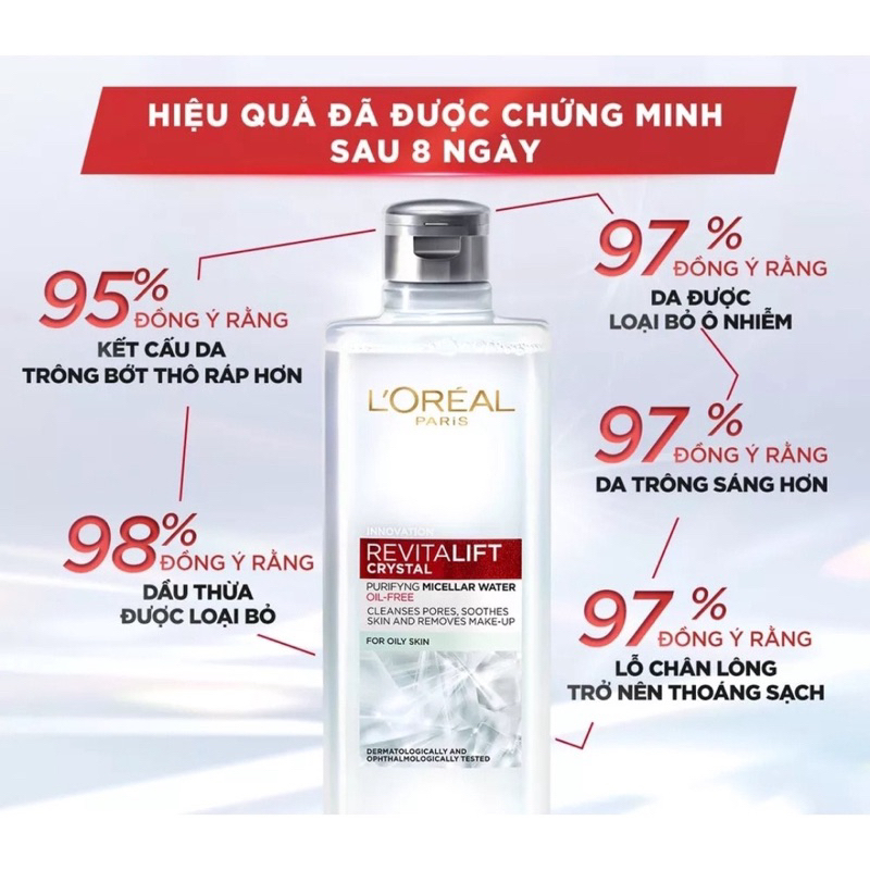 Nước Tẩy Trang L'Oréal Paris Revitalift Crystal Purifying Micellar Water