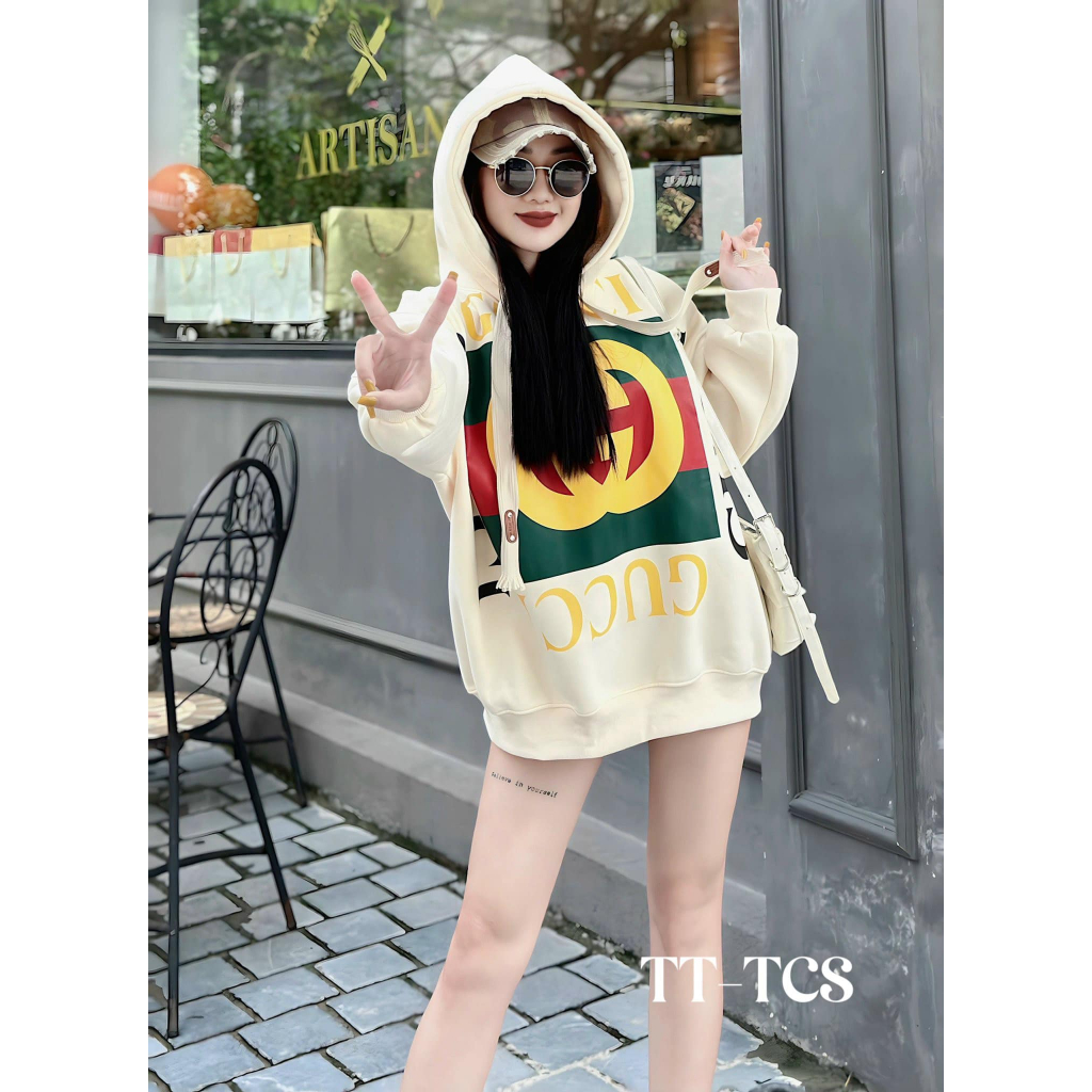 Áo nỉ 2 da G.UC MŨ dáng rộng dày dặn 5 màu