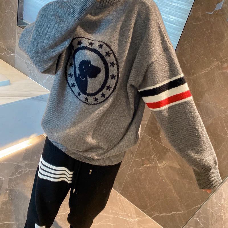 Áo Sweater , Áo Len Cổ Tròn,Thomer Họa Tiết Con Cún Sang Chảnh