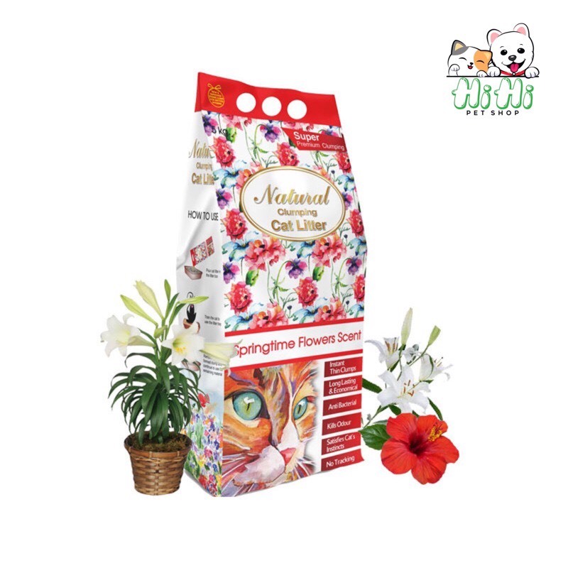 Cát vệ sinh cho mèo Indian 7,5kg. Cát Ấn Độ hương hoa cho mèo Cat's Choice. Cát mèo.