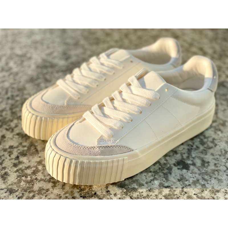 Giày thể thao G102 độn đế tăng chiều cao Zara nam màu trắng