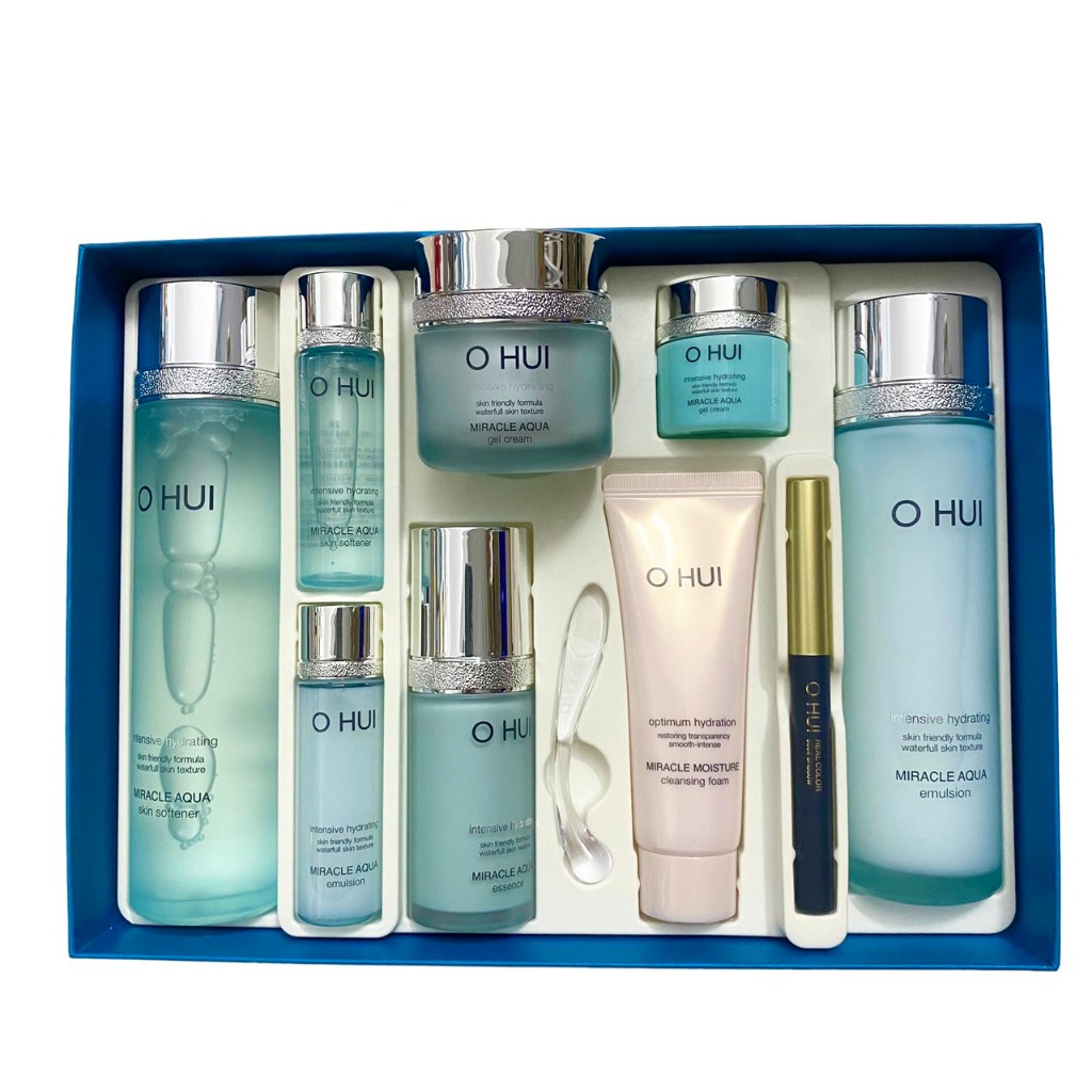 SÉT OHUI AQUA CẤP NƯỚC, ĐIỀU TIẾT DẦU DÀNH CHO DA DẦU, HỖN HỢP - Ohui Miracle Aqua Special Set (11 SP)