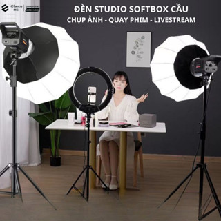  Đèn softbox cầu ICHECO XY-500W chụp ảnh quay phim livestream chuyên nghiệp hỗ trợ sáng 