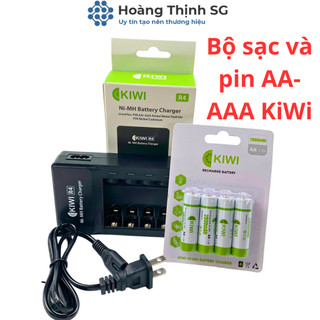 Bộ dock sạc, pin kiwi aa,aaa sạc bền, nhanh, an toàn