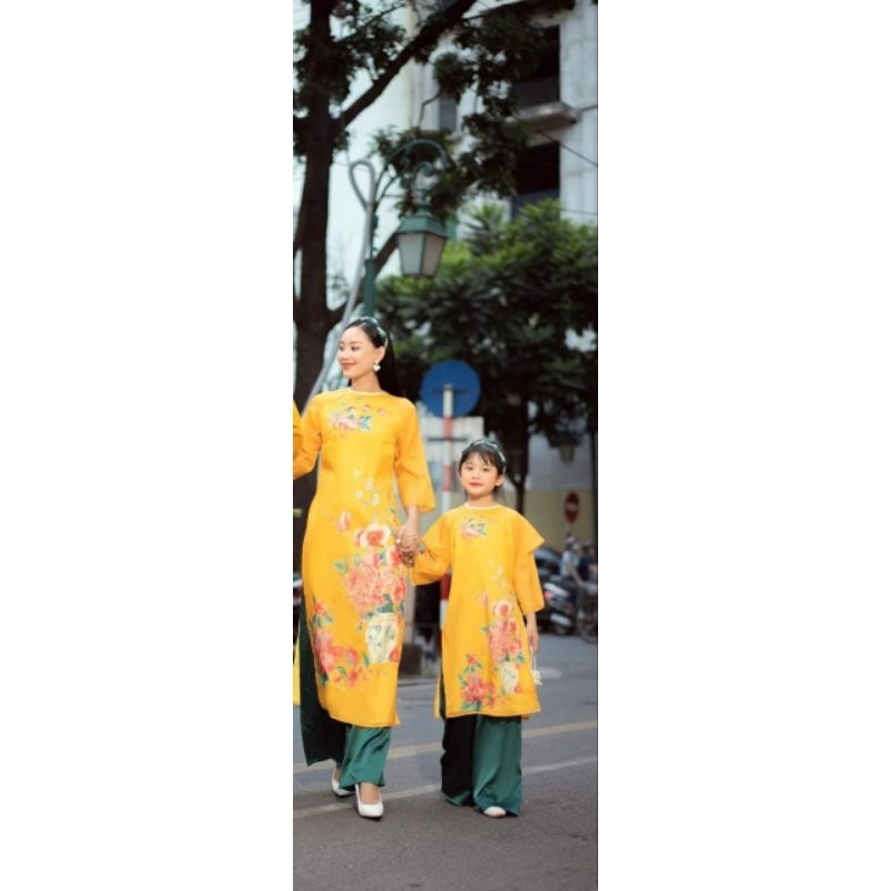 SIÊU PHẨM ÁO DÀI TẾT GIA ĐÌNH ĐẸP CHẤT VẢI LỤA CHÉO MỀM HÀNG THIẾT KẾ GIÁ SỈ