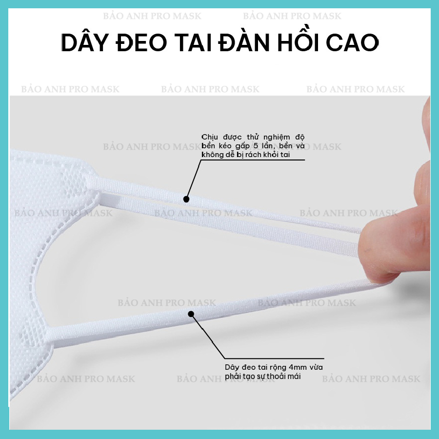 Túi 10 Cái Khẩu Trang 5D Mask Bảo Anh Pro Mask kháng khuẩn, chống tia UV cao cấp