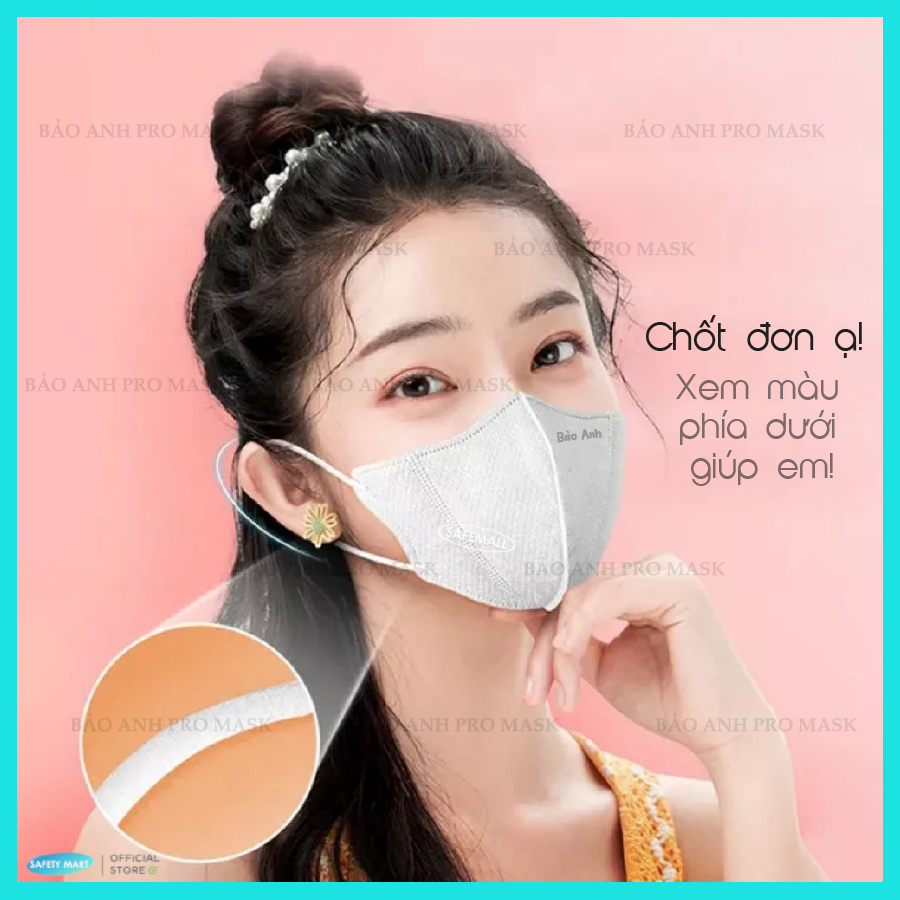 Túi 10 Cái Khẩu Trang 5D Mask Bảo Anh Pro Mask kháng khuẩn, chống tia UV cao cấp