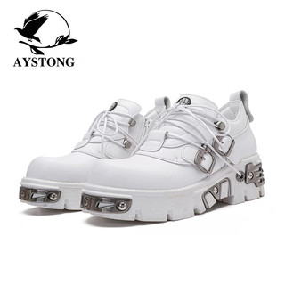 Giày da gothic m150 đinh sắt phong cách cool ngầu đế cao 5cm