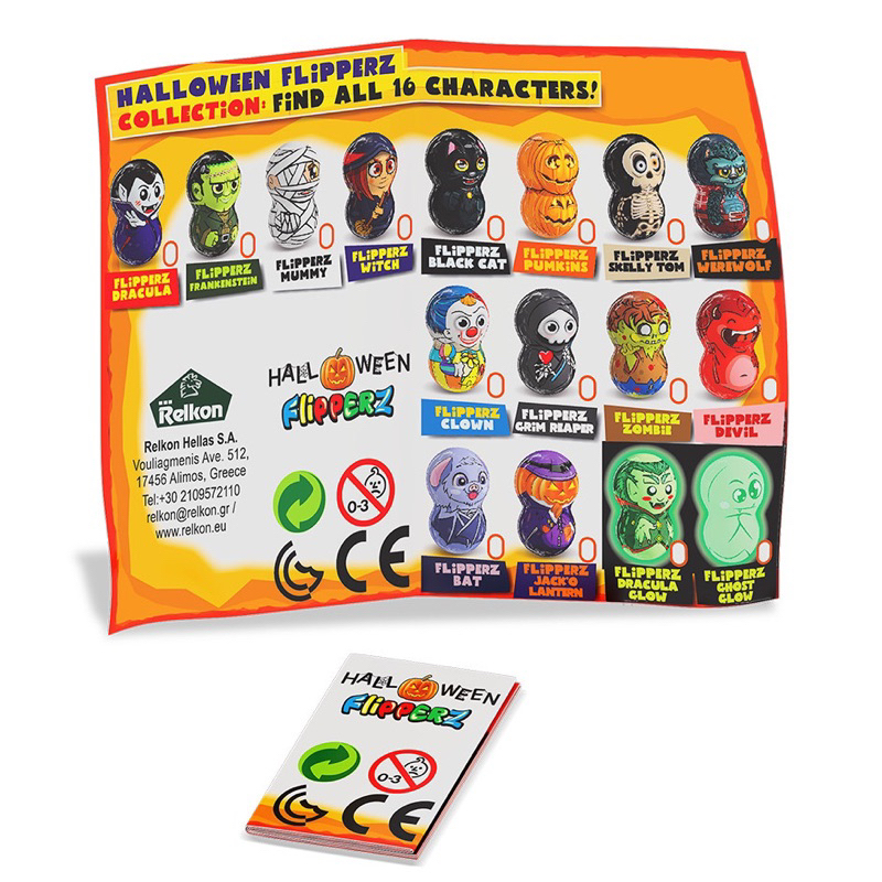 Kẹo đồ chơi lật đật Halloween Relkon Flipperz
