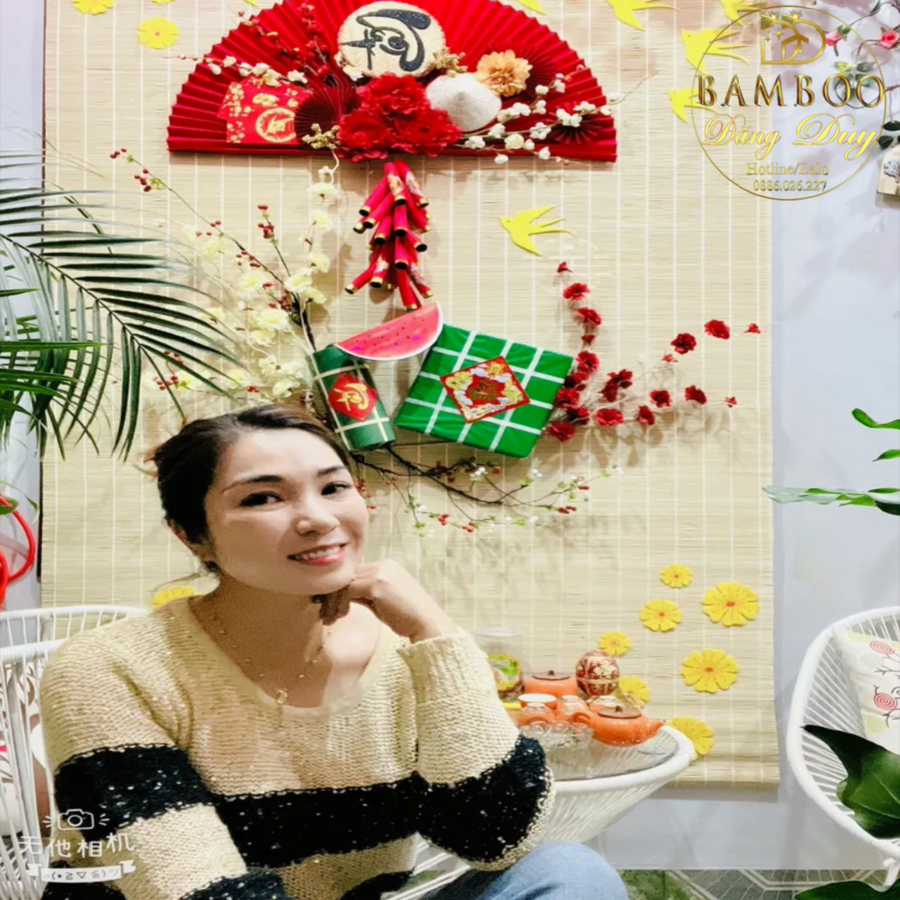 Mành tăm tre rèm trang trí thả trần la phông màu tự nhiên đủ kích thước theo yêu cầu khách sỉ lẻ ib tư vấn