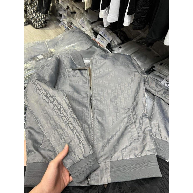 Áo khoác dior in vân chìm,áo khoác bomber 2 lớp lót gió cao cấp