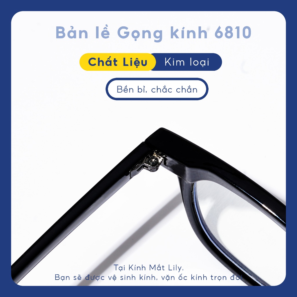 Gọng kính cận nam nữ mắt vuông chữ V phụ kiện thời trang Lilyeyewear 682310