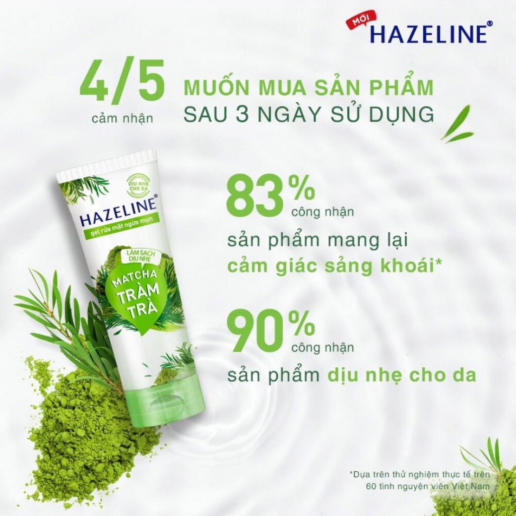 Sữa rửa mặt Hazeline tràm trà- Hàng tặng 40g