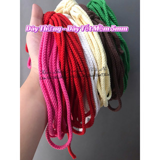 Dây Thừng 5mm Nhiều Màu Mềm Dai Dùng Làm Dây Balo Rút, Túi Dây Rút, Trang Trí Đồ Handmade Xinh Xắn